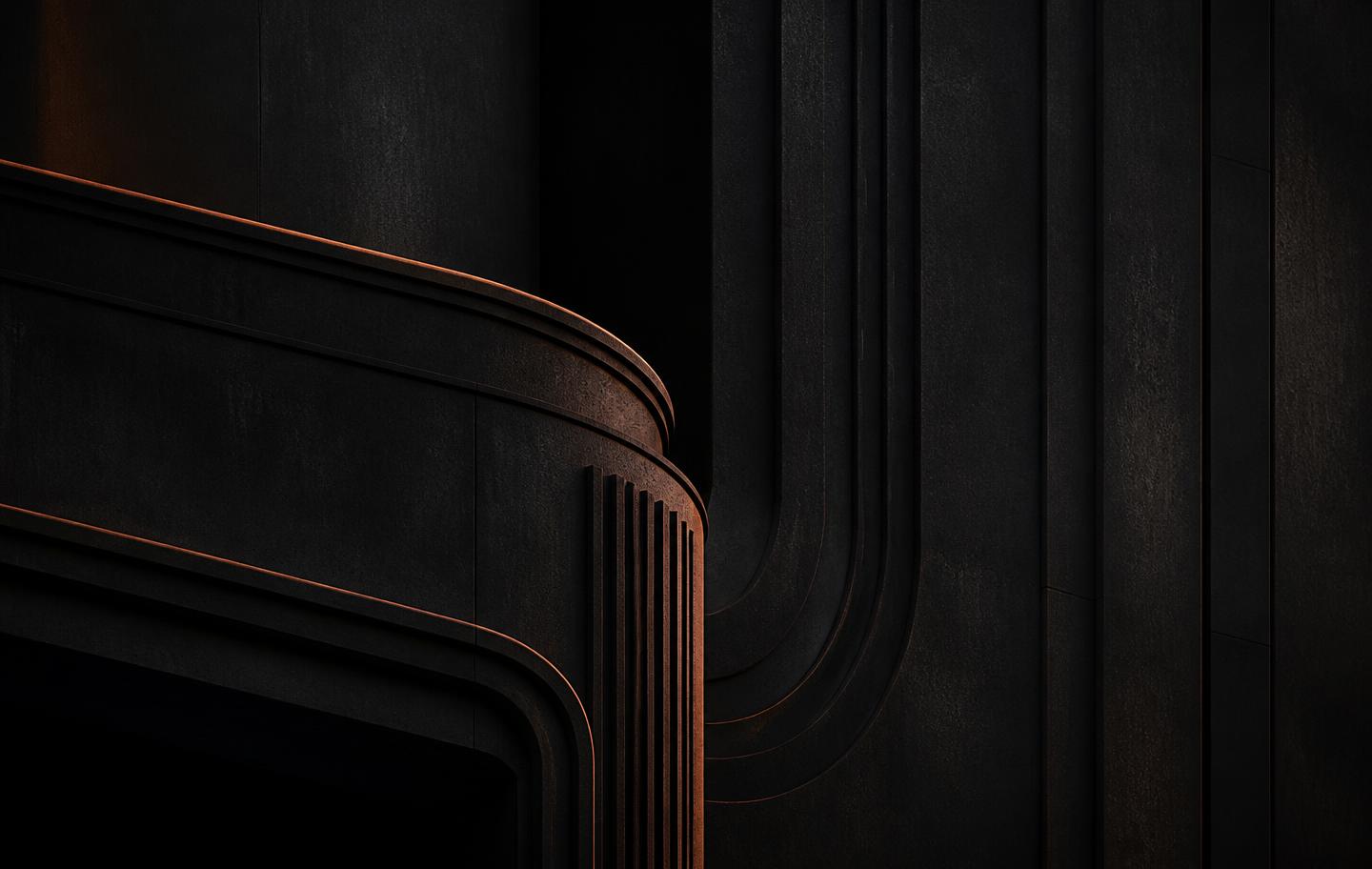 Abstract dark Art Deco architectural detail